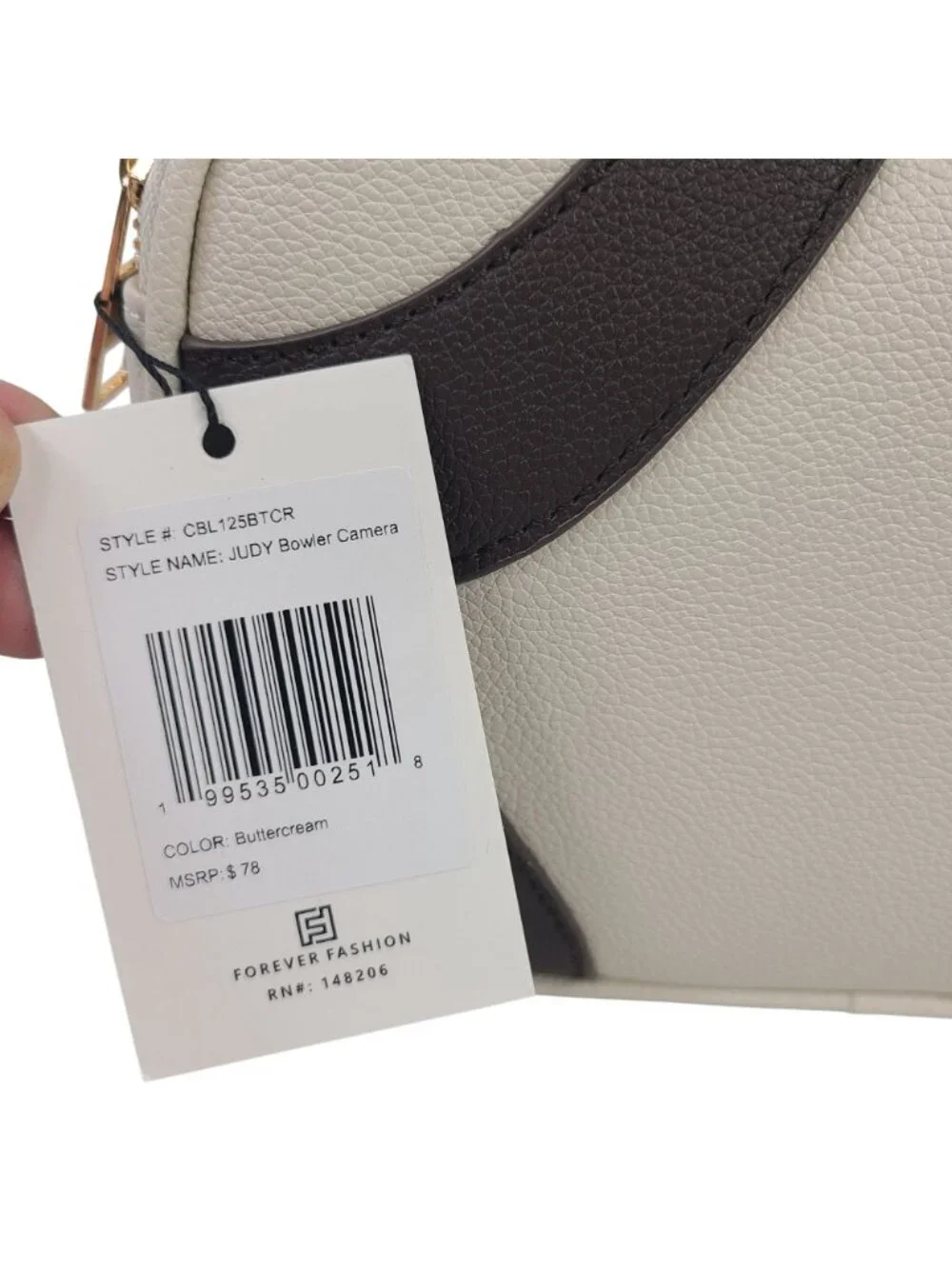 NEW London Fog Buttercream Judy Bowler Camera Crossbody Bag With Gold Accents - Picture 2 of 10